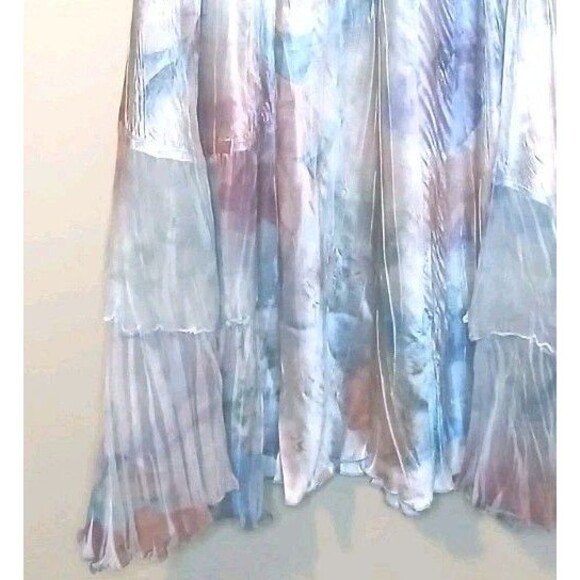 Komarov Dress Sz XL Charmeuse Pastel Floral Midi Slip Sleeveless Slip-on NWT - Picture 7 of 16